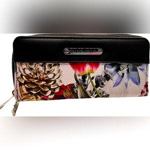 Stone Mountain Floral Pebble Bonded Leather Wallet Multicolored-New-Excel Cond